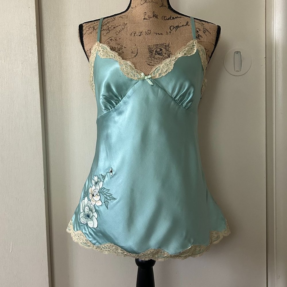 Banana Republic Silk Camisole with Lace & Embroidered